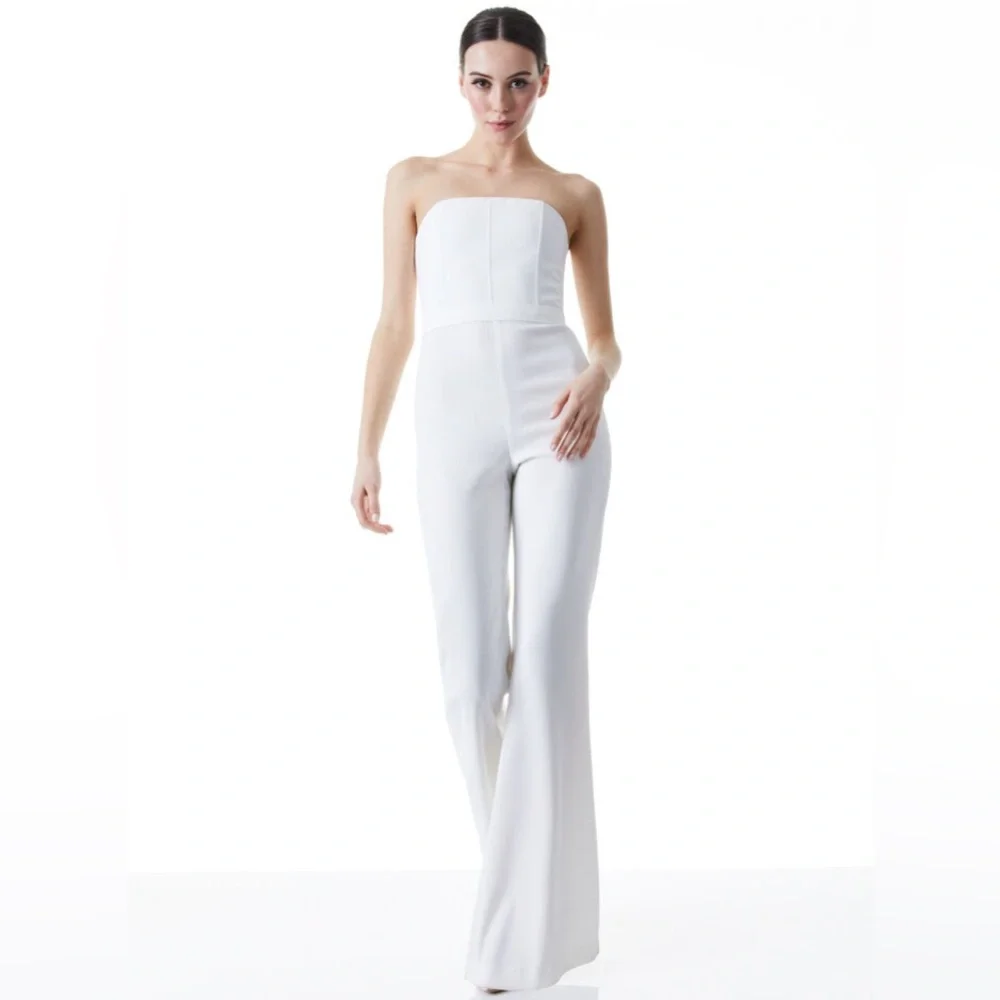 Alice + Olivia Lavera Jumpsuit in Off White, Size 2, BRAND NEW, $495